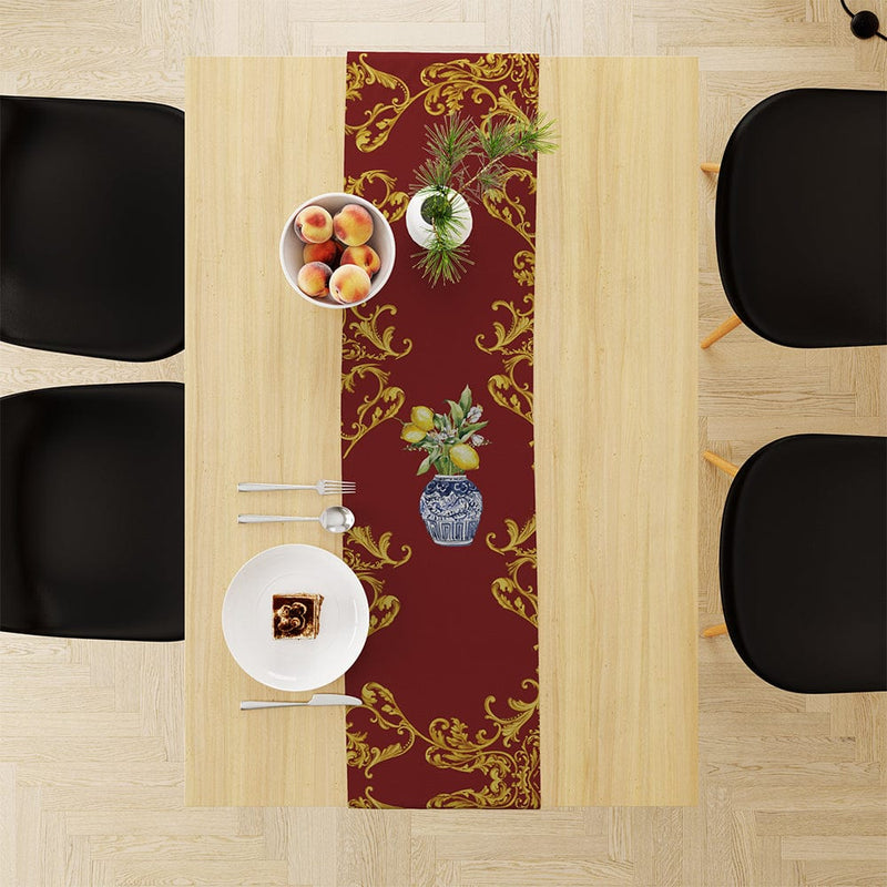 Lemon Tree Red İnce Keten Runner 140x45cm Bonvagon