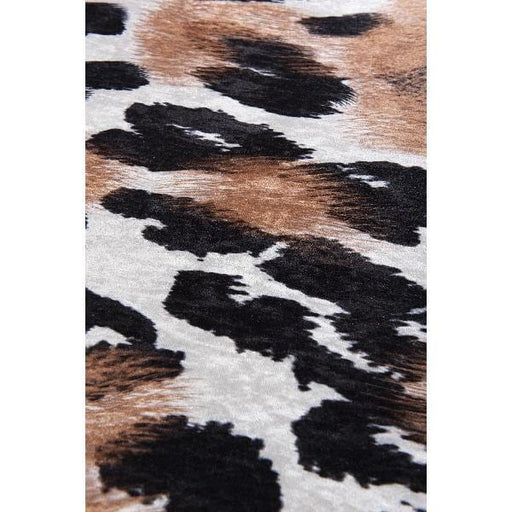 Leopar Dijital Baskılı 100cm Banyo Halısı, Kaymaz Taban, Yıkanabilir Bonvagon