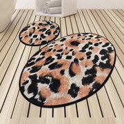 Leopar Dijital Baskılı 2li Set Banyo Halısı, Kaymaz Taban, Yıkanabilir Bonvagon