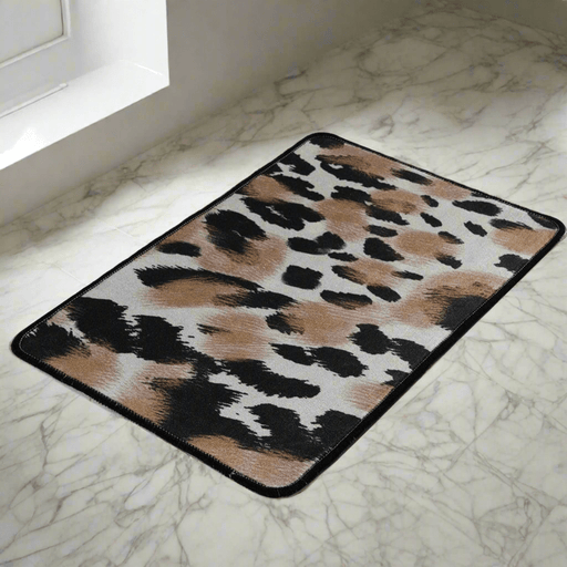 Leopar Dijital Baskılı 40x60cm Banyo Paspas ve Halısı, Kaymaz Taban, Yıkanabilir Bonvagon