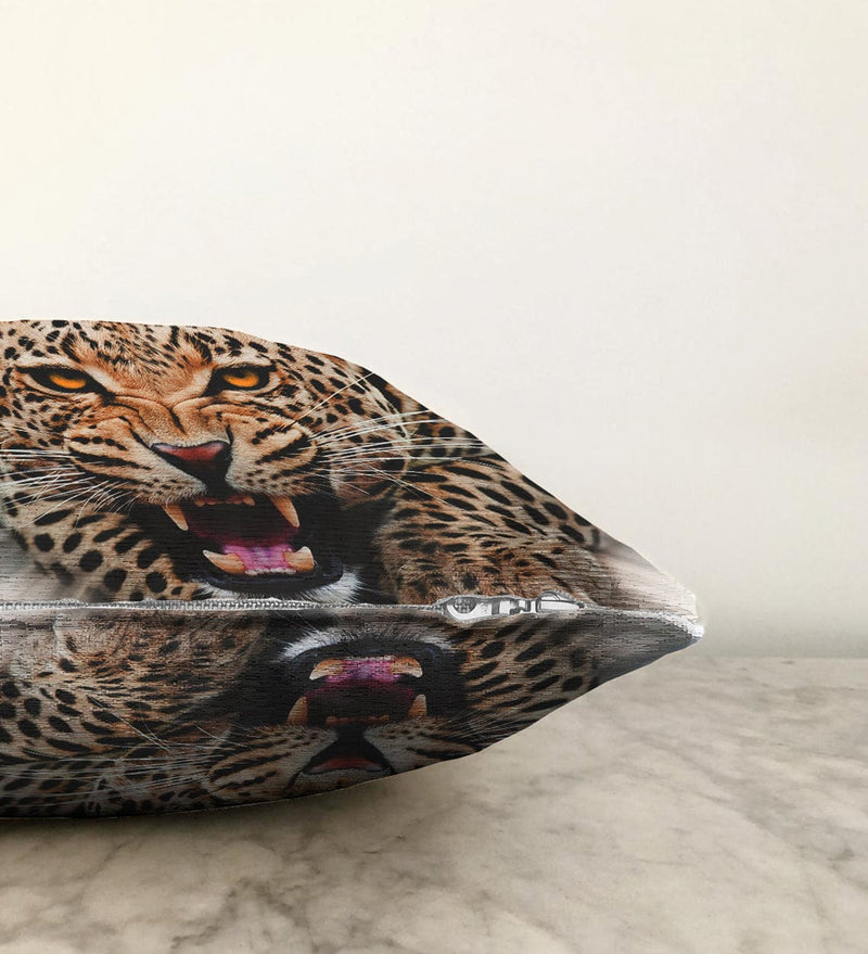 Leopar Resimli Dijital Baskılı Dekoratif Raşel Kadife Yastık Kırlent Kılıfı Bonvagon