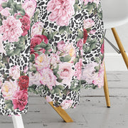 Leopar Temalı Kavaniçe Desenli Dijital Baskılı Leke Tutmaz Yuvarlak Masa Örtüsü Bonvagon