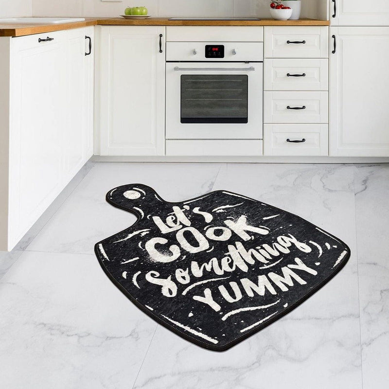 Let's Cook 105x140cm Dijital Baskılı Mutfak Halısı, Kaymaz Taban, Yıkanabilir Bonvagon
