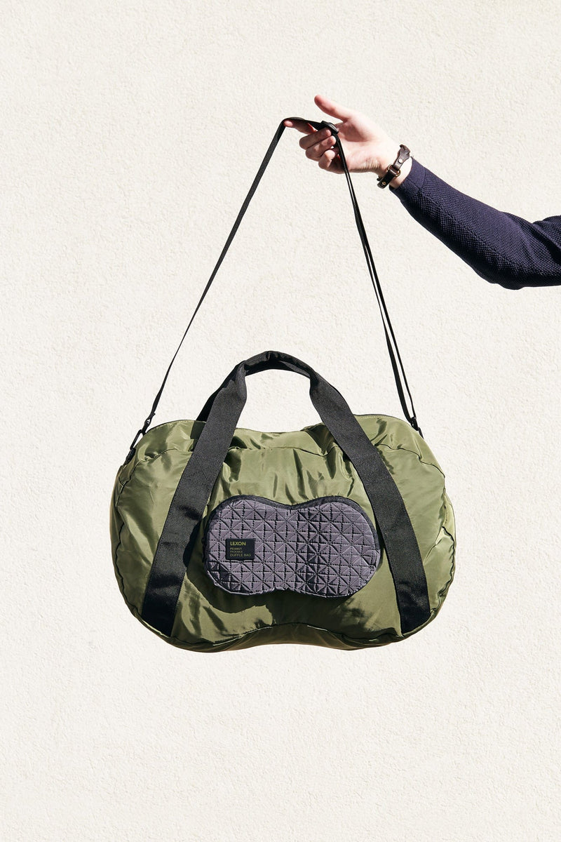 Lexon Peanut Duffle Seyahat Çantası Mavi, Haki, Metalik Gri