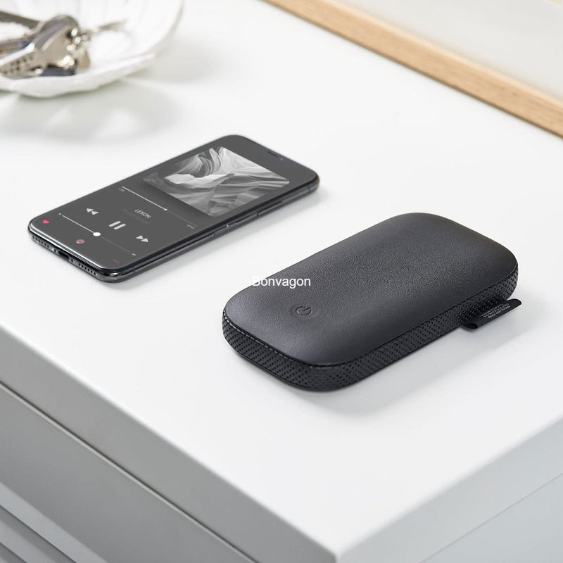 Lexon Powersound Deri Kablosuz Şarj Cihazı ve Bluetooth Hoparlör- Siyah