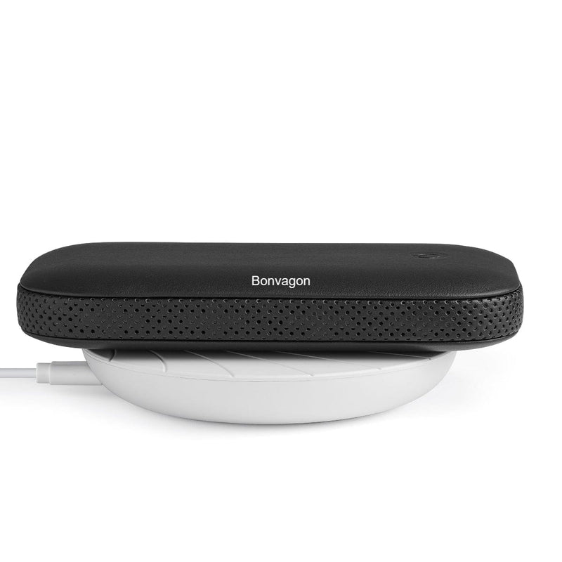 Lexon Powersound Deri Kablosuz Şarj Cihazı ve Bluetooth Hoparlör- Siyah