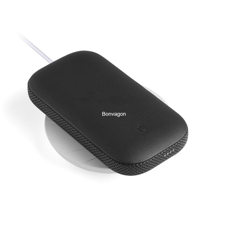 Lexon Powersound Deri Kablosuz Şarj Cihazı ve Bluetooth Hoparlör- Siyah