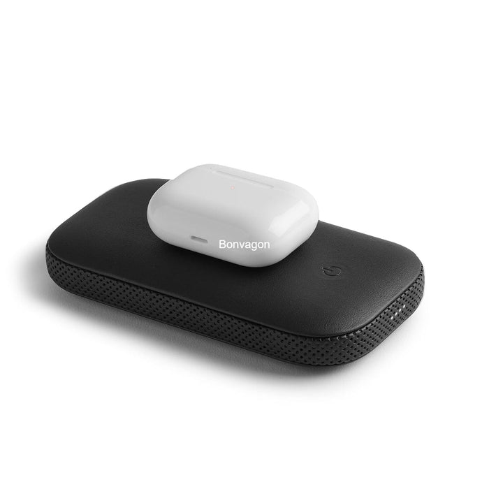 Lexon Powersound Deri Kablosuz Şarj Cihazı ve Bluetooth Hoparlör- Siyah Bonvagon