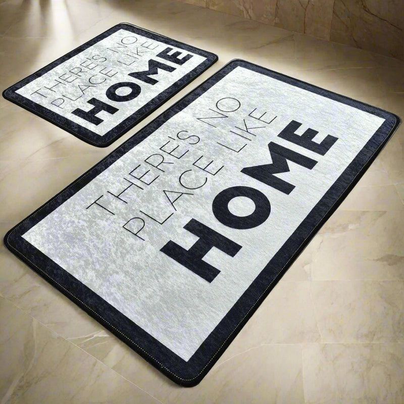 Like Home Dijital Baskılı 2li Set Banyo Halısı, Kaymaz Taban, Yıkanabilir Bonvagon
