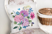 Lila Renk Demet Zambak Motifli Dekoratif Yastık Kırlent Kılıfı 43x43cm