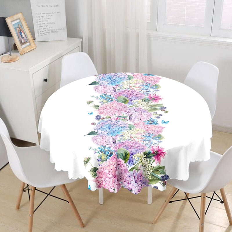 Lila Renk Salkım Zambak Desenli Dijital Baskılı Leke Tutmaz Masa Örtüsü Bonvagon