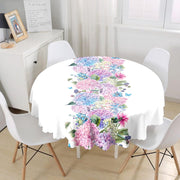 Lila Renk Salkım Zambak Desenli Dijital Baskılı Leke Tutmaz Yuvarlak Masa Örtüsü Bonvagon