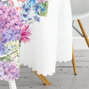 Lila Renk Salkım Zambak Desenli Dijital Baskılı Leke Tutmaz Yuvarlak Masa Örtüsü Bonvagon