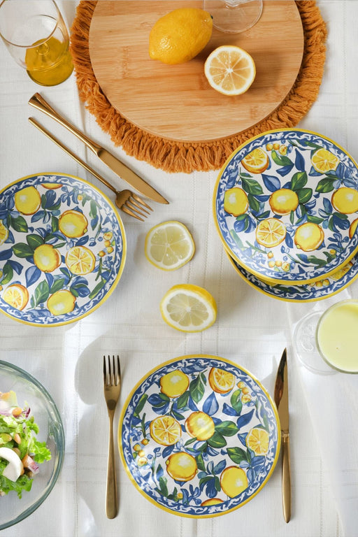 Limon Desenli Ege Pasta Tabağı Seti 20 Cm 4 Parça Bonvagon