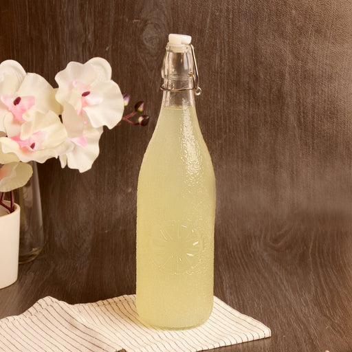 Limon Kabartmalı Cam Şişe 1 Litre