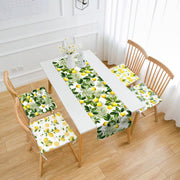 Limon Motifli 4 Fermuarlı Sandalye Minderi ve 1 Runner Seti Bonvagon