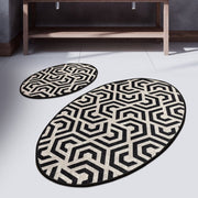 Line Dijital Baskılı 2li Set Banyo Halısı, Kaymaz Taban, Yıkanabilir Bonvagon