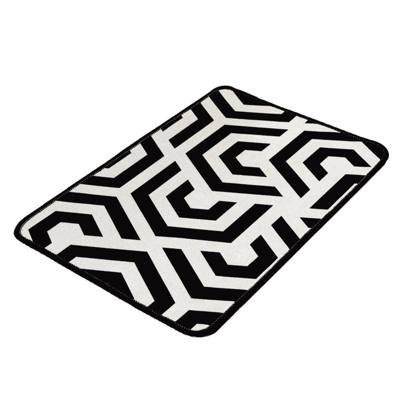 Line Dijital Baskılı 40x60cm Banyo Halısı, Kaymaz Taban, Yıkanabilir Bonvagon