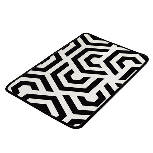 Line Dijital Baskılı 40x60cm Banyo Halısı, Kaymaz Taban, Yıkanabilir Bonvagon