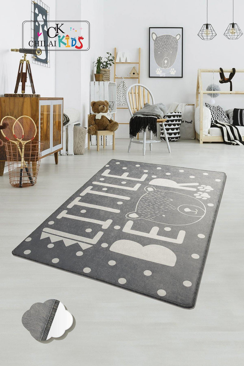 Little Bear Yıkanabilir Antibakteriyel Çocuk Halısı, Kaymaz Taban, Yıkanabilir Bonvagon