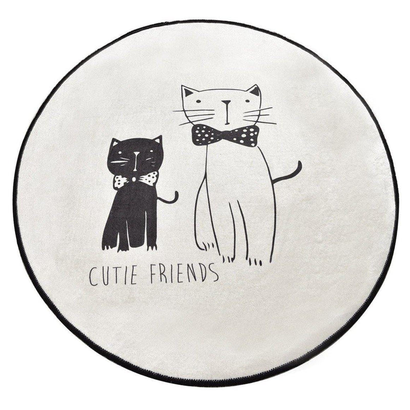 Little Cats Dijital Baskılı 100cm Banyo Halısı, Kaymaz Taban, Yıkanabilir Bonvagon