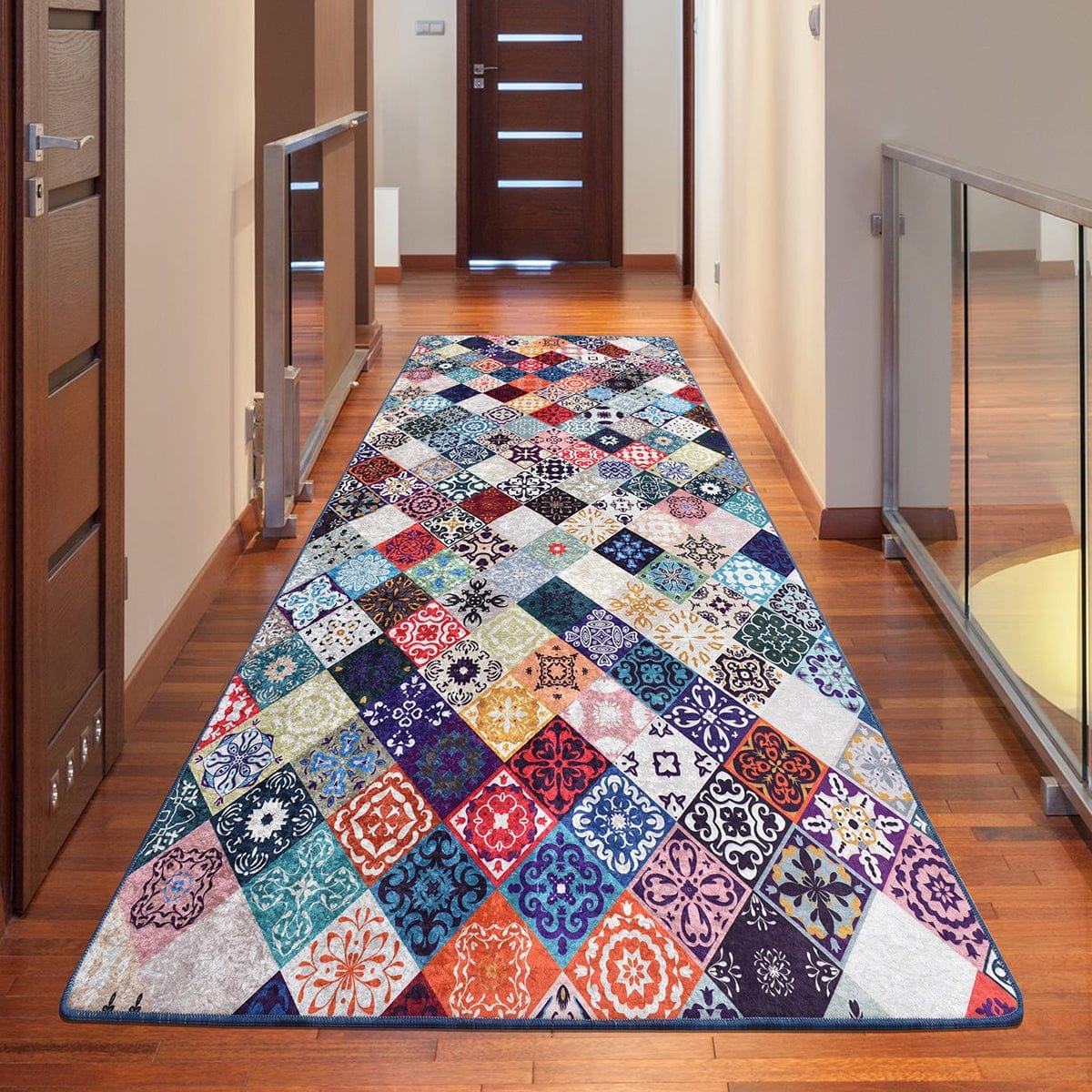 Lively Dijital Baskılı Yolluk Dekoratif Halı, Kaymaz Taban, Yıkanabilir Bonvagon