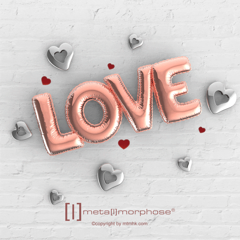 Love Balon ve Kalp Anahtarlık Seti Çelik Halkalı  Bonvagon Metalmorphose