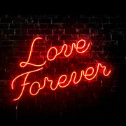 Love Forever Yazılı Neon LED Işıklı Tablo Duvar Dekorasyon