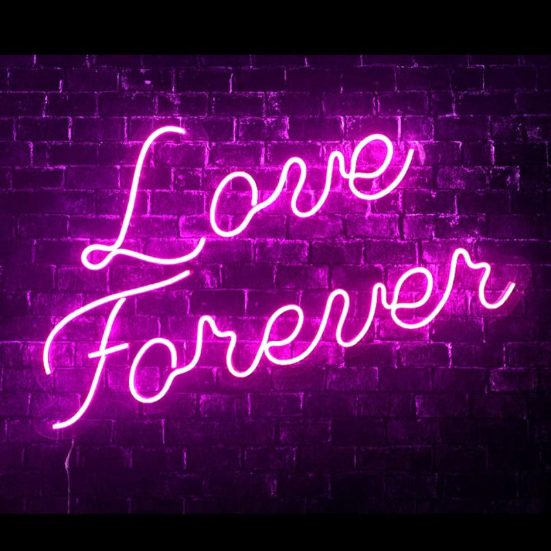Love Forever Yazılı Neon LED Işıklı Tablo Duvar Dekorasyon
