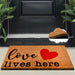 Love Lives Here Home Doğal Koko Hindistan Cevizi Kapı Önü Paspas 60x40cm Bonvagon