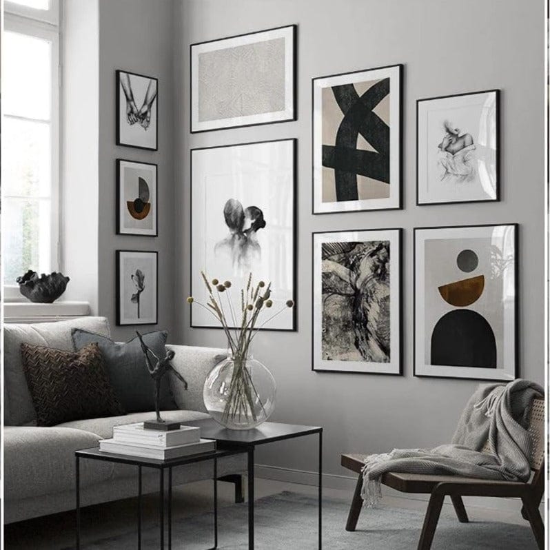 Love of Us 9 Parça Çerçeve Görünümlü Ahşap Tablo Seti Bonvagon