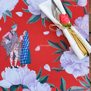 Lovely Couples 4'lü İnce Keten Kumaş Amerikan Servisi 50x35cm Bonvagon