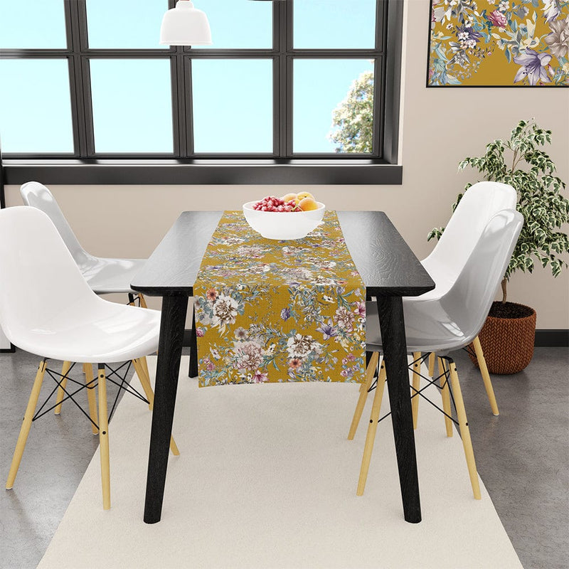 Lovely Flowers İnce Keten Runner 140x45cm