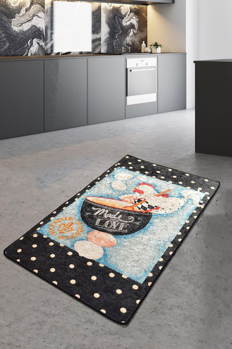 Made Love Dijital Baskılı Halı, Kaymaz Taban, Yıkanabilir Bonvagon