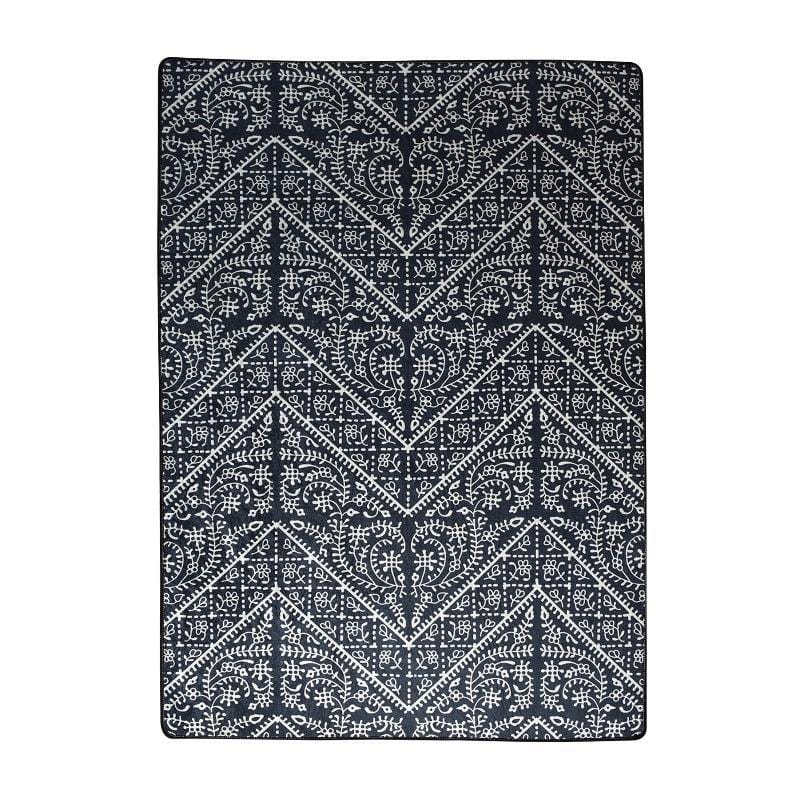 Maggıe Siyah Dijital Baskılı Halı, Kaymaz Taban, Yıkanabilir Bonvagon