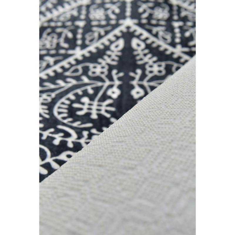 Maggıe Siyah Dijital Baskılı Halı, Kaymaz Taban, Yıkanabilir Bonvagon