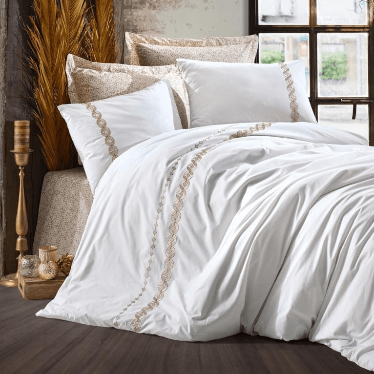 Majestic Seri Çift Kişilik Nevresim Takımı İnes Bej Bonvagon