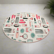 Makeup Dijital Baskılı Çap100cm Banyo Paspas ve Halısı, Kaymaz Taban, Yıkanabilir Bonvagon