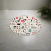 Makeup Dijital Baskılı Çap100cm Banyo Paspas ve Halısı, Kaymaz Taban, Yıkanabilir Bonvagon