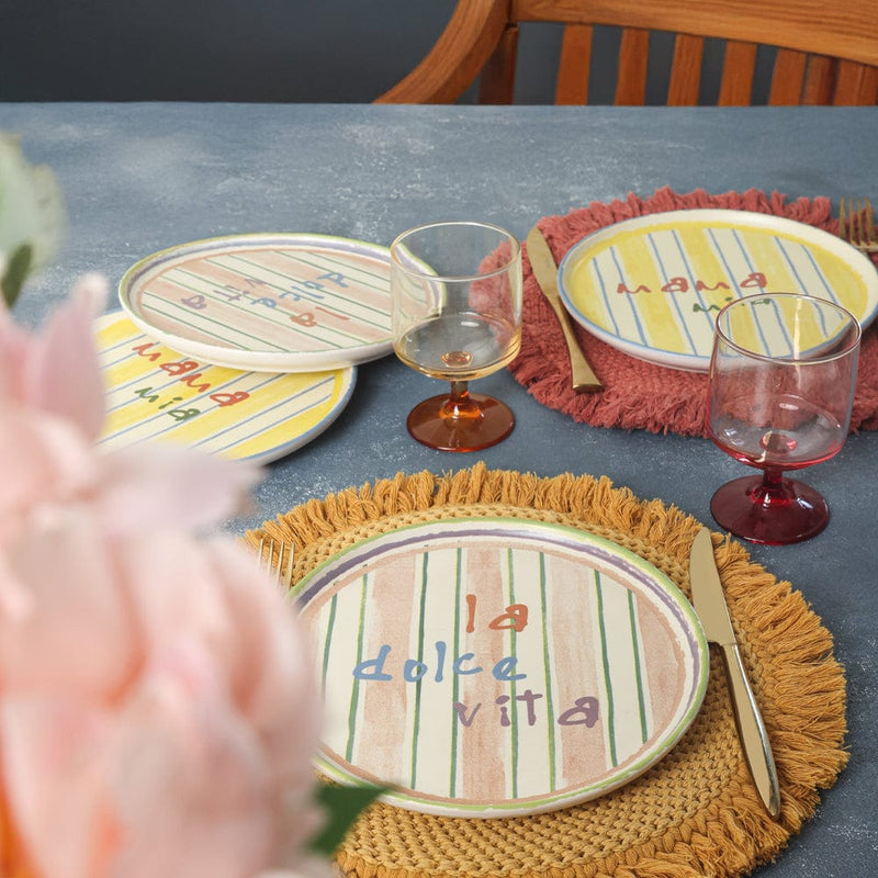 Mama Mia & La Dolce Vita Pasta Tabağı 22 Cm 4 Adet Bonvagon