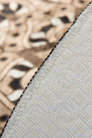 Mandala Bej Dijital Baskılı Çap 100cm Banyo Halısı, Kaymaz Taban, Yıkanabilir Bonvagon