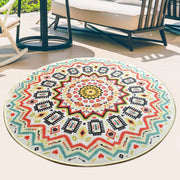 Mandala Color Balkon Dijital Baskılı Halı, Kaymaz Taban, Yıkanabilir Bonvagon