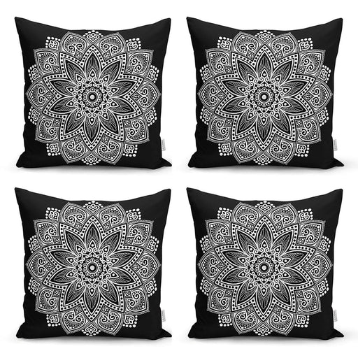 Mandala Desen Tasarımlı Dijital Baskılı 4lü Kırlent Kılıf Seti Bonvagon