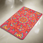 Mandala Renkli Dijital Baskılı 40x60cm Banyo Paspas ve Halısı, Kaymaz Taban, Yıkanabilir Bonvagon