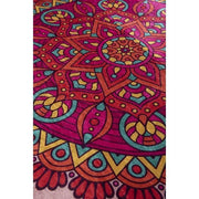 Mandala Renkli Dijital Baskılı Çap 100cm Banyo Halısı, Kaymaz Taban, Yıkanabilir Bonvagon