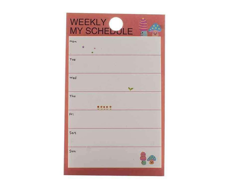 Mantar Haftalık Plan Yapışkan Kağıt Bonvagon