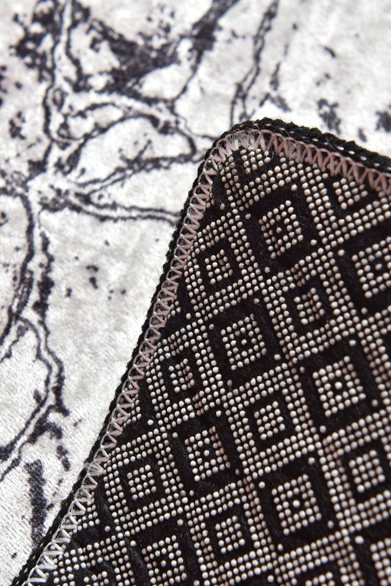 Marble Beyaz 2li Set Dijital Baskılı Banyo Halısı, Kaymaz Taban, Yıkanabilir Bonvagon