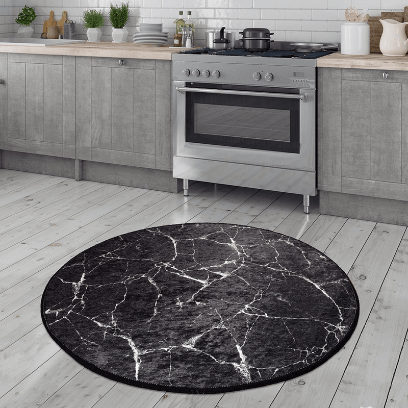 Marble Dekoratif Dijital Baskılı Halı, Kaymaz Taban, Yıkanabilir Bonvagon
