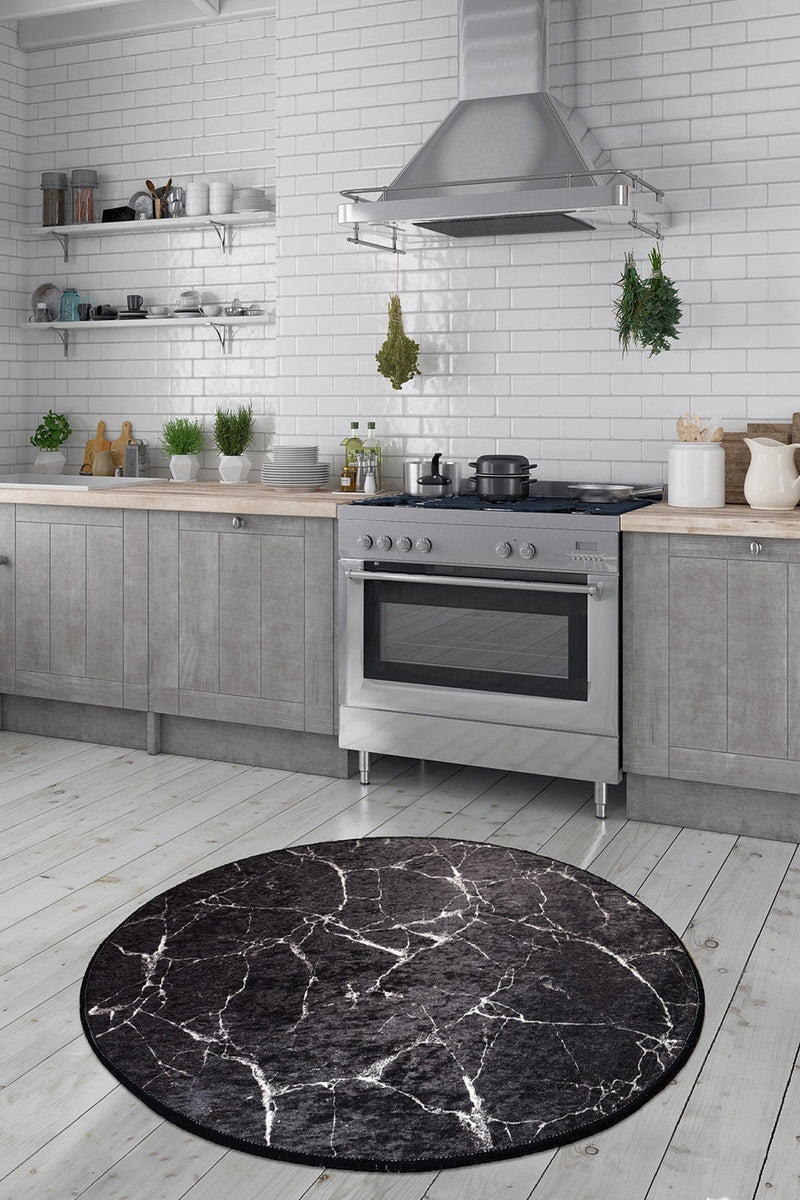 Marble Dekoratif Dijital Baskılı Halı, Kaymaz Taban, Yıkanabilir Bonvagon