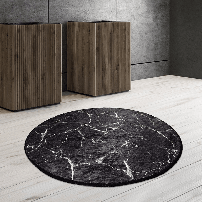 Marble Dijital Baskılı 140cm Banyo Paspas ve Halısı, Kaymaz Taban, Yıkanabilir Bonvagon